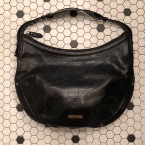 COLE HAAN Black Leather Purse Gold Shoulder Bag